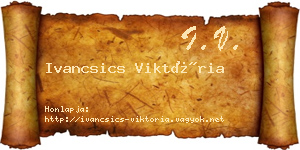 Ivancsics Viktória névjegykártya